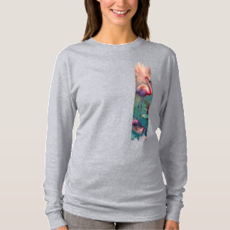 Flamingo brushstroke paint art T-Shirt