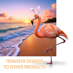 Flamingo Bunny Ears life Magnetic Card