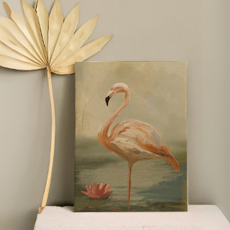 Flamingo by the Water – Elegant Bird  Canvas Print