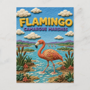 Flamingo Camargue Marshes Modern KlayKoo Postcard