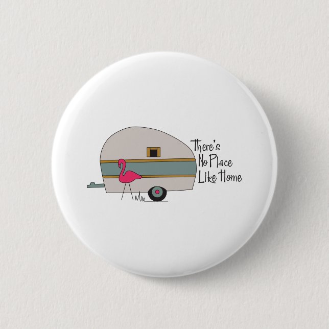 Flamingo Camper 6 Cm Round Badge (Front)