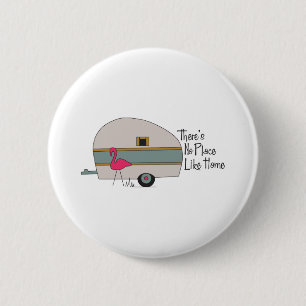 Flamingo Camper 6 Cm Round Badge