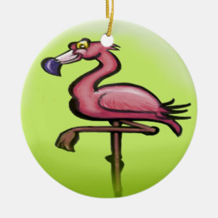 Flamingo Ceramic Tree Decoration