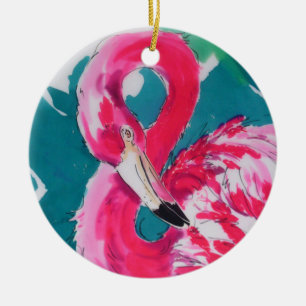 Flamingo Ceramic Tree Decoration