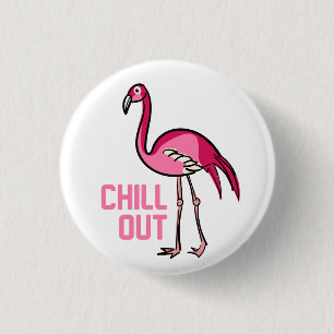 Flamingo Chill Out 3 Cm Round Badge
