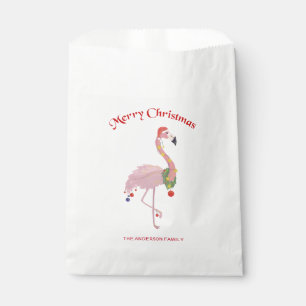 Flamingo, Christmas Balls And Wreath Favour Bags