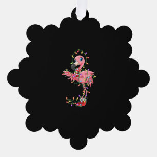 Flamingo Christmas Gift Xmas Lights Pink Cute Flam Tree Decoration Card