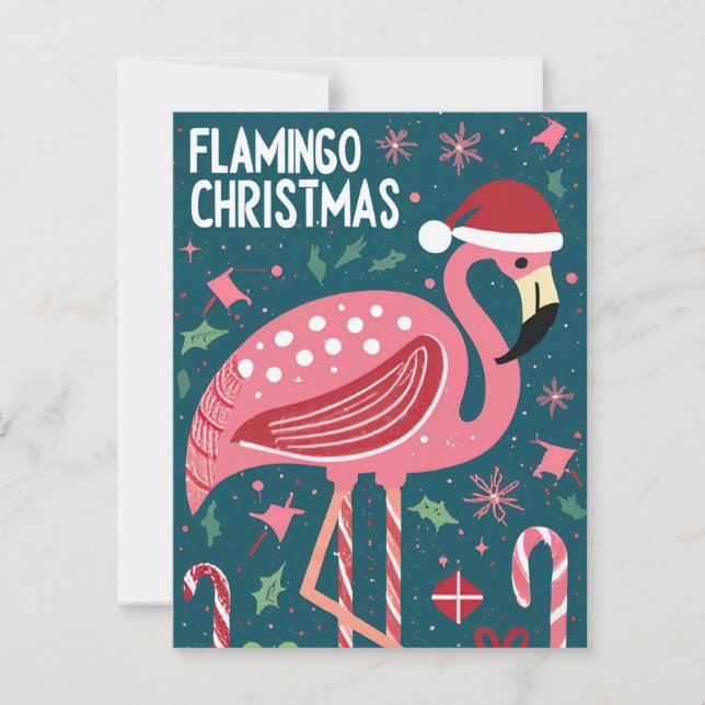 FLAMINGO CHRISTMAS HOLIDAY CARD (Front)