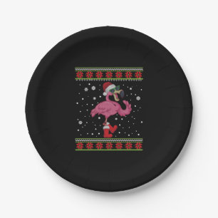 Flamingo Christmas I Want A Flamingo For Christmas Paper Plate