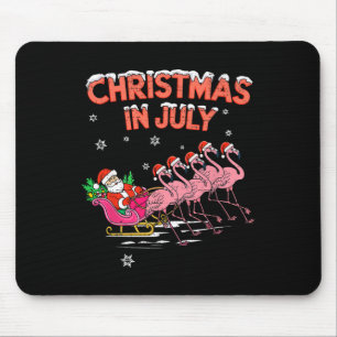 Flamingo Christmas In July Xmas Summer Christmas W Mouse Pad
