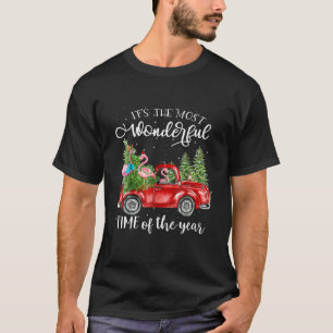 Flamingo Christmas It's The Most Wonderful Time Of T-Shirt