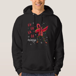 Flamingo Christmas Lights Funny Xmas Santa Hat Ani Hoodie