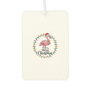 Flamingo Christmas Lights Holiday Car Air Freshener