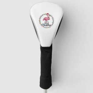 Flamingo Christmas Lights Holiday Golf Head Cover