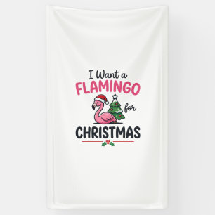 Flamingo Christmas Quote Vector Banner