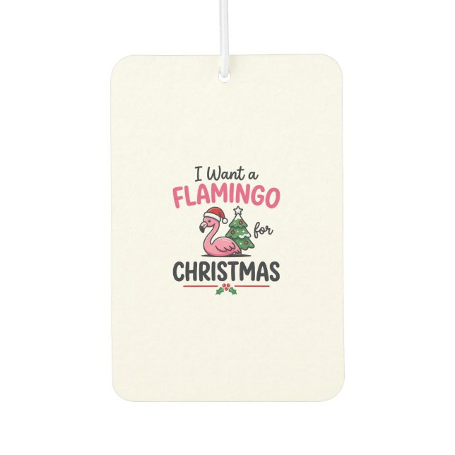 Flamingo Christmas Quote Vector Car Air Freshener (Front)