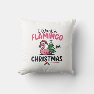 Flamingo Christmas Quote Vector Cushion