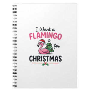 Flamingo Christmas Quote Vector Notebook