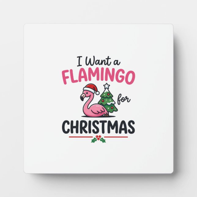 Flamingo Christmas Quote Vector Plaque (Front)