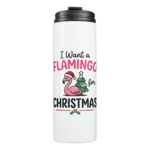 Flamingo Christmas Quote Vector Thermal Tumbler