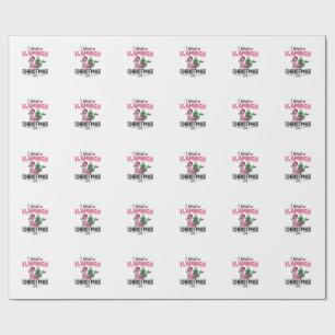 Flamingo Christmas Quote Vector Wrapping Paper