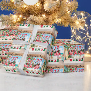 Flamingo Christmas themed Wrapping Paper
