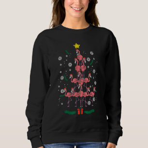 Flamingo Christmas Tree Bird Animal Xmas Women Sweatshirt