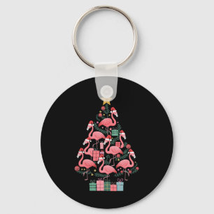 Flamingo Christmas Tree Key Ring
