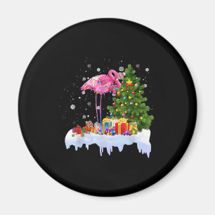 Flamingo Christmas Tree Lights Magnet