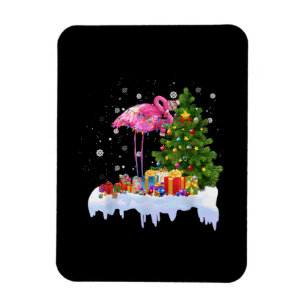 Flamingo Christmas Tree Lights Magnet