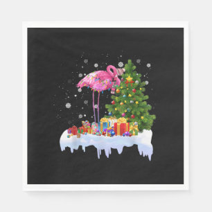 Flamingo Christmas Tree Lights Napkin