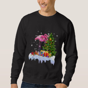 Flamingo Christmas Tree Lights Sweatshirt
