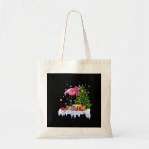 Flamingo Christmas Tree Lights Tote Bag