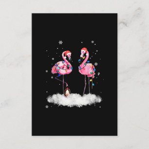 Flamingo Christmas Tree Santa Hat Light Enclosure Card