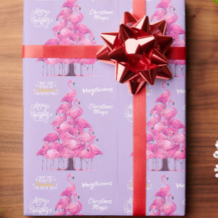 Flamingo christmas  wrapping paper