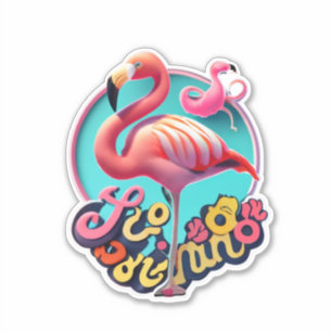 Flamingo Classic Round Sticker