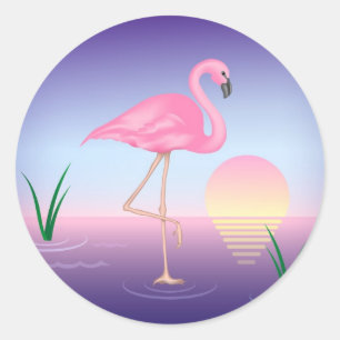 Flamingo Classic Round Sticker