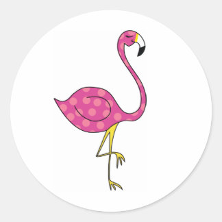 flamingo classic round sticker