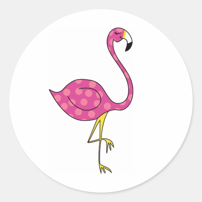 flamingo classic round sticker (Front)