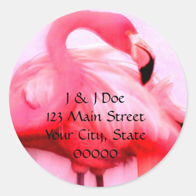 Flamingo Classic Round Sticker (Front)