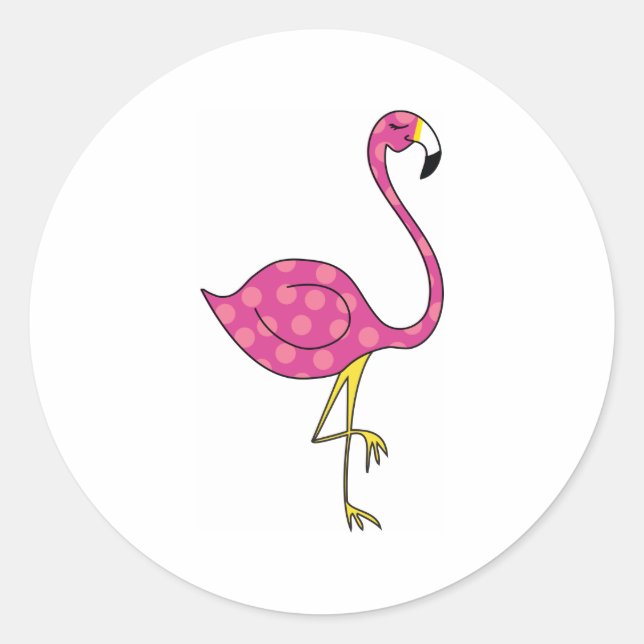 flamingo classic round sticker (Front)