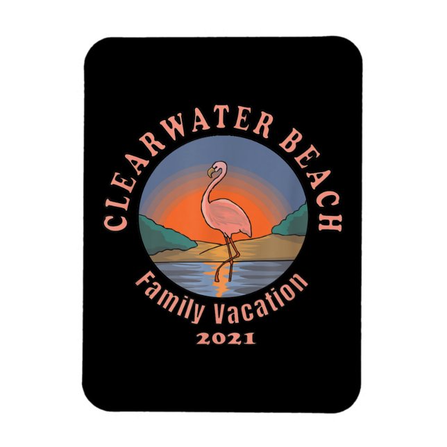 Flamingo | Clearwater Beach Flamingo Vacation 2021 Magnet (Vertical)