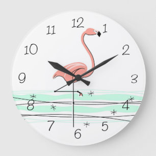 Flamingo clock numbers round