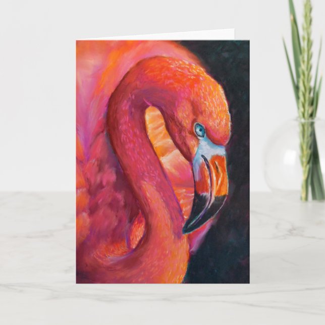 Flamingo Close Up Greeting Card (Front)