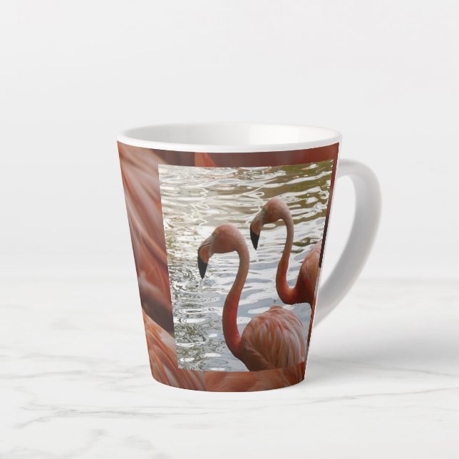 Flamingo Close Up Latte Mug (Right Angle)