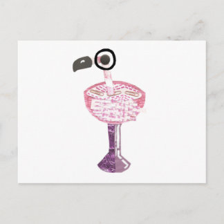 Flamingo Cocktail Postcard