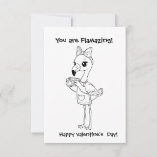 flamingo Coloring card Classroom Valentine