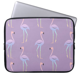 Flamingo colourful rainbow bird. Beautiful seamles Laptop Sleeve