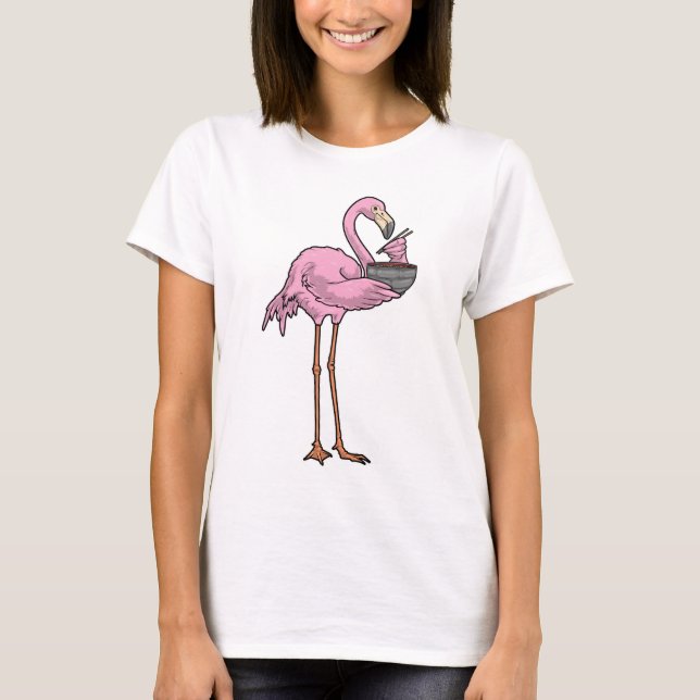 Flamingo Cook Ramen Cooking T-Shirt (Front)