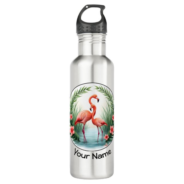 Flamingo Couple  710 Ml Water Bottle (Front)